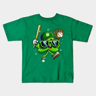 Shamrock Baseball St Patricks Day Kids T-Shirt